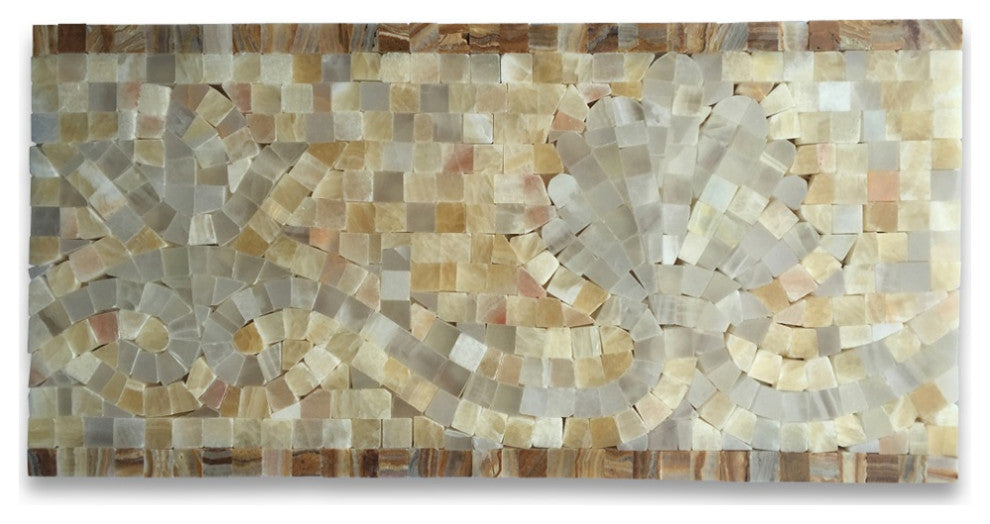 Marble Mosaic Border Listello Tile Possesion Onyx 5.9x12 Polished, 1 piece