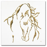 Chris Paschke 'Gilded Stallion on White' Canvas Art, 35 x 35