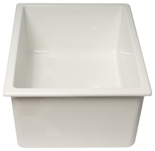 ALFI Brand 24" White Undermount/Drop-in Fireclay Kitchen Sink