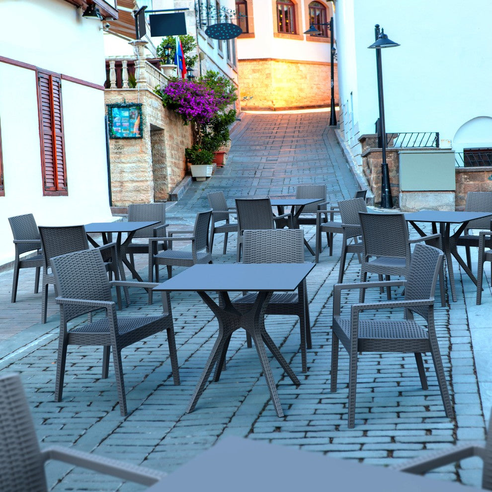 Ibiza Square Table 31", Dark Gray