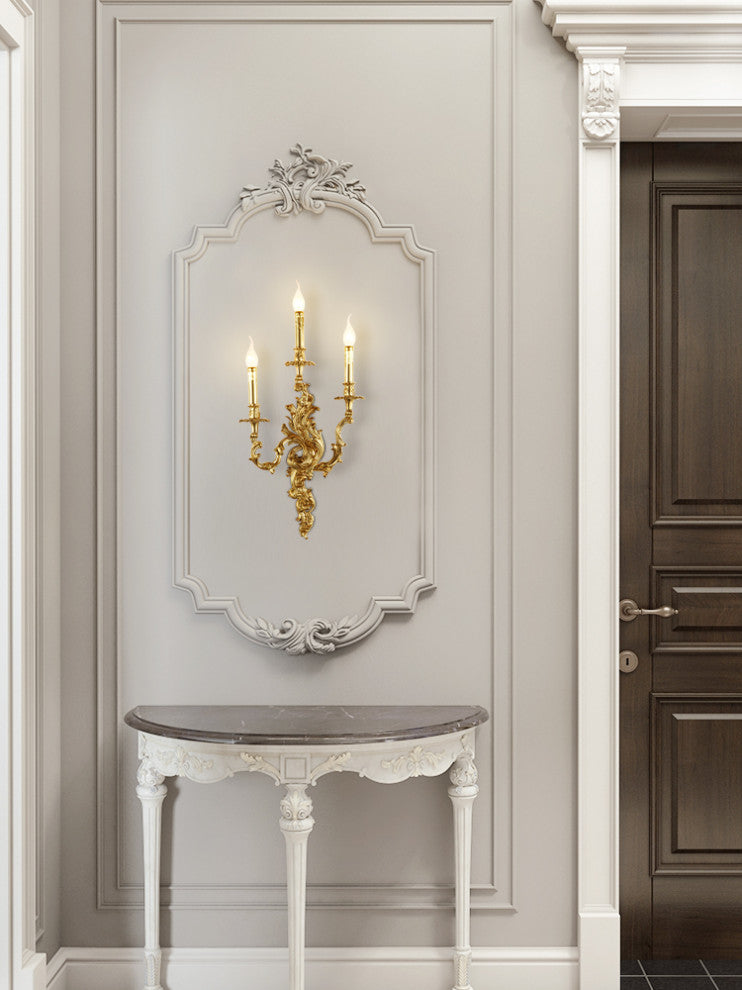 Luxury Wall Lamp in the Classic French Style, Living Room, Bedroom, 3 Lights