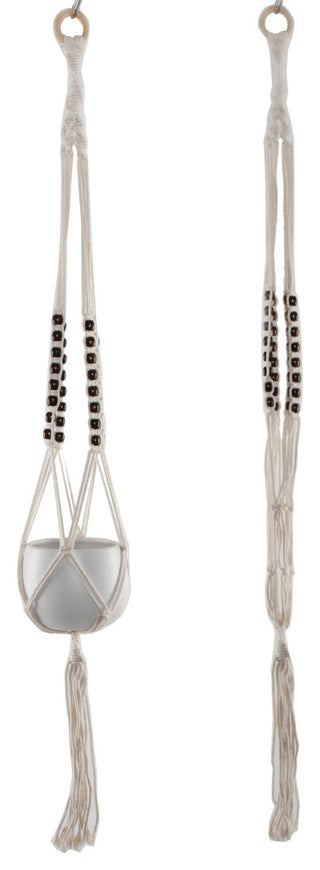 39" Tri-Beaded Macrame Plant Hanger