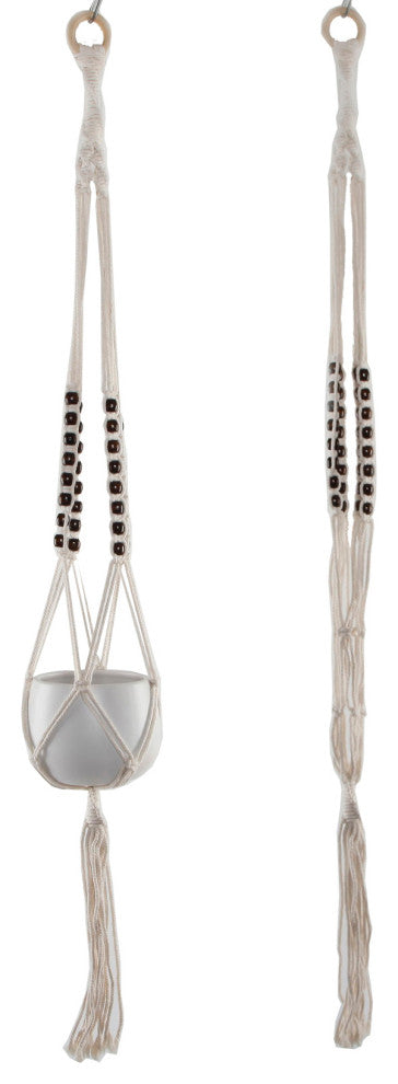 39" Tri-Beaded Macrame Plant Hanger