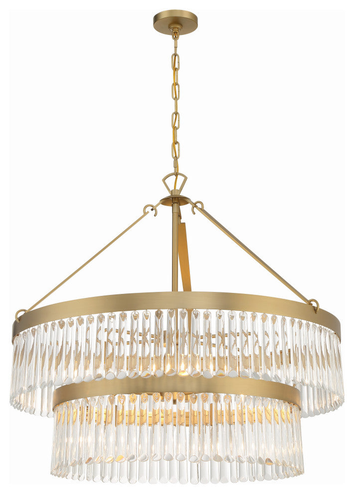 Crystorama Emory 9 Light Modern Gold Chandelier
