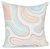Agate, Geometric Print Outdoor Pillow, Peach, 20"x20"