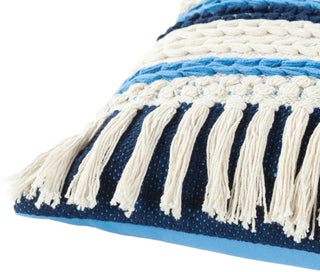 Surya Merdo Blue Pillow Shell With Polyester Insert 14"H X 22"W