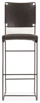 Melbourne Buffalo Leather and Iron Counter Chair in Black