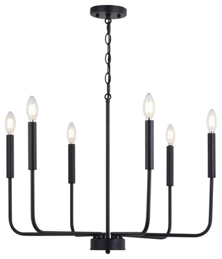 Beldon 6-Light Black Contemporary Chandelier Candelabra