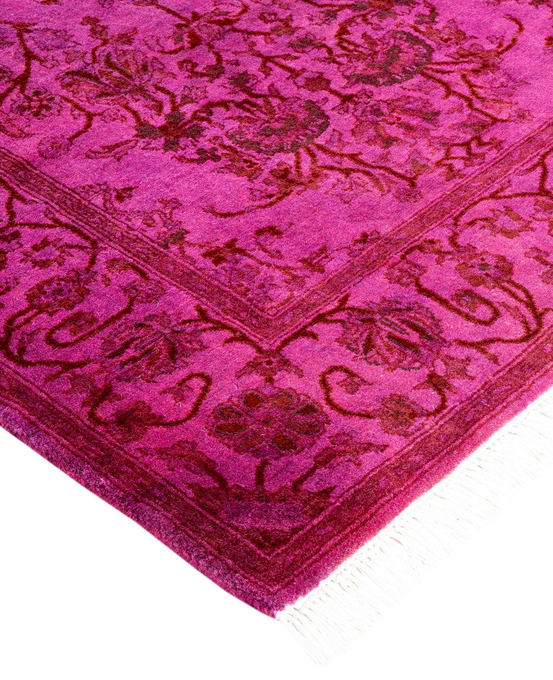 Overdyed One-of-a-Kind Hand-Knotted Area Rug Purple, 2' 8" x 4' 1"