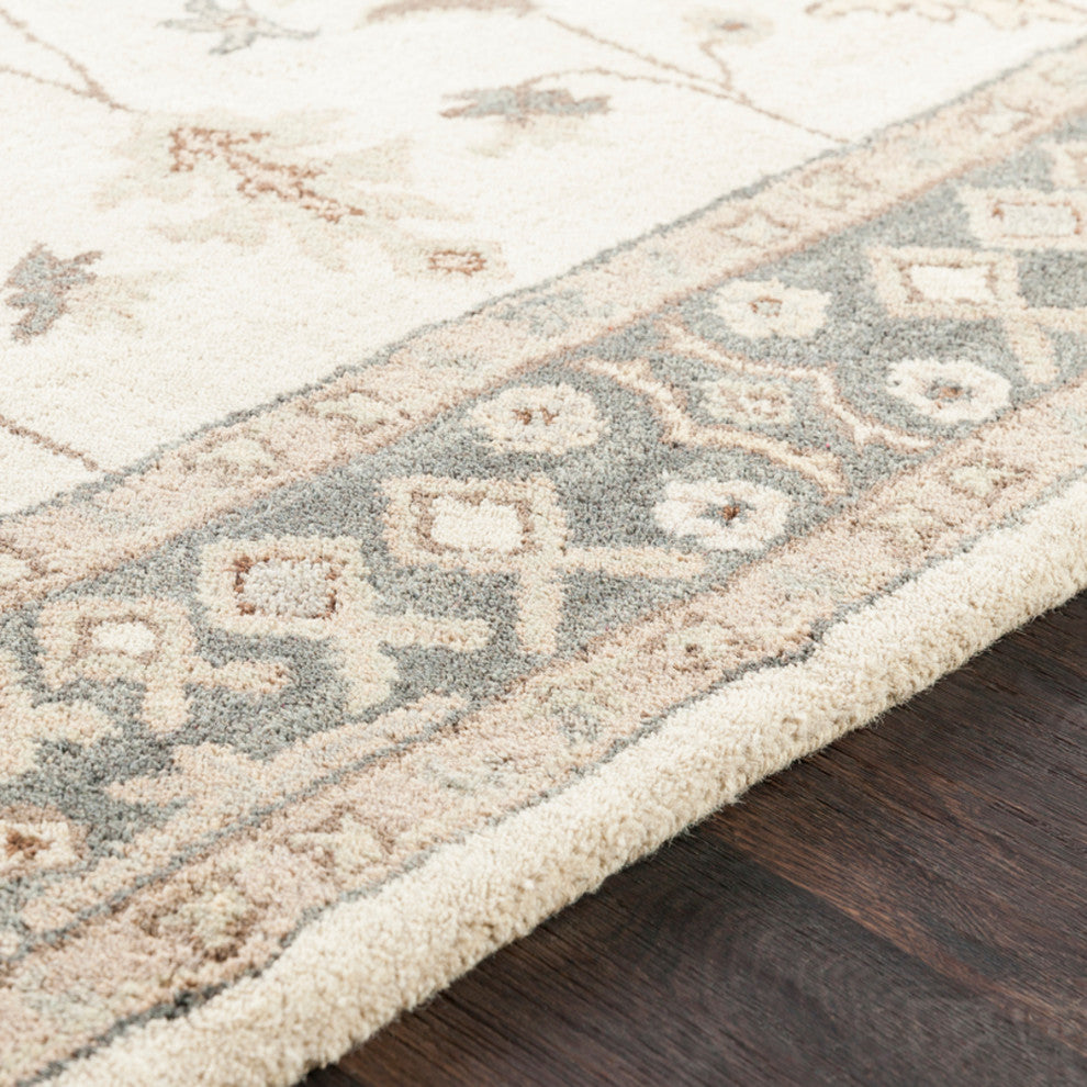 Middleton Traditional Khaki, Teal Area Rug, 2'x3'