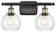 Innovations 516-2W-BAB-G124-6-LED 2 Light Bath Vanity Light, Black Antique Brass