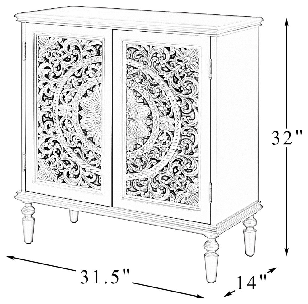 32" Tall 2-Door Accent Cabinet, Gray