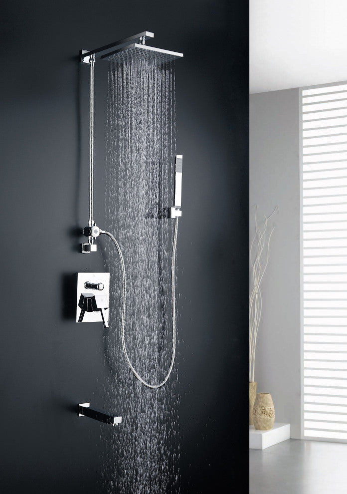 ANZZI Byne 1-Handle 1-Spray Tub and Shower Faucet With Sprayer Wand, Polished Ch