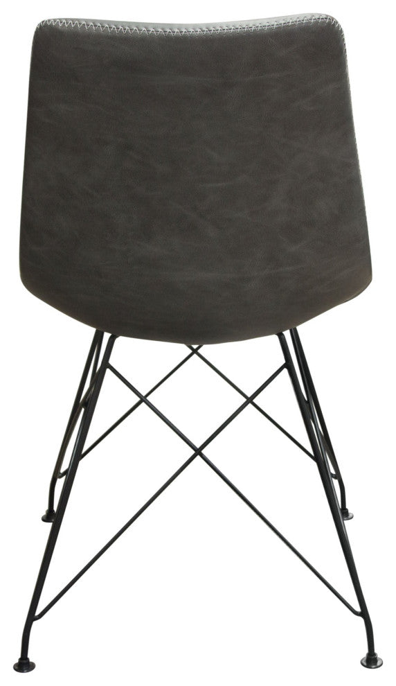Theo 4 Dining Chairs With Metal Base, Weathered Gray