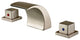 Phoenix Brushed Nickel Deck Mounted Double Handled Bathtub Faucet.