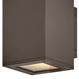 Hinkley Tetra Small Downlight Wall Mount Lantern, Architectural Bronze