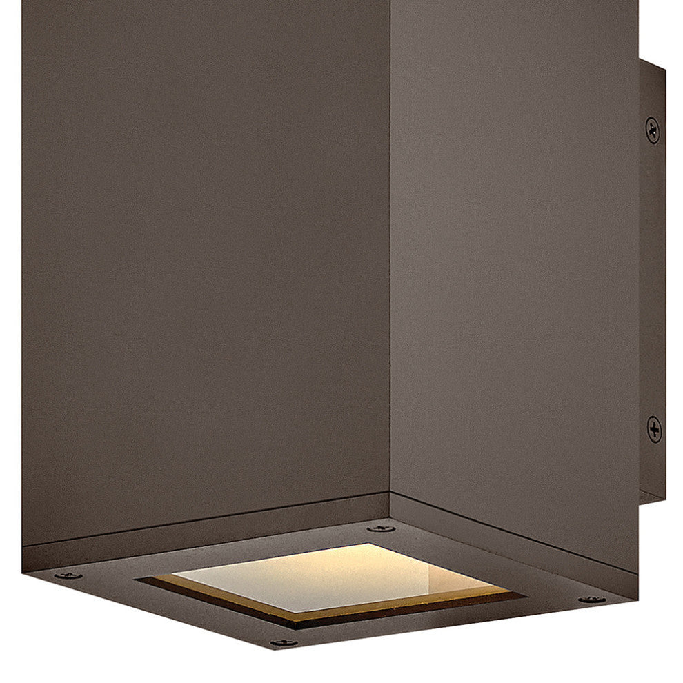 Hinkley Tetra Small Downlight Wall Mount Lantern, Architectural Bronze