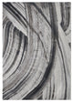 8"x11" Gray Ivory Abstract Strokes Modern Area Rug
