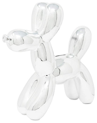 Interior Illusions Plus Ceramic Dog Piggy Bank - 12" tall, Silver