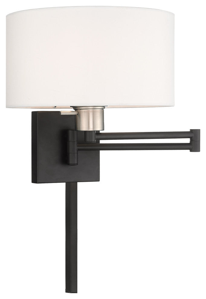 Livex Lighting Black 1-Light Swing Arm Wall Lamp