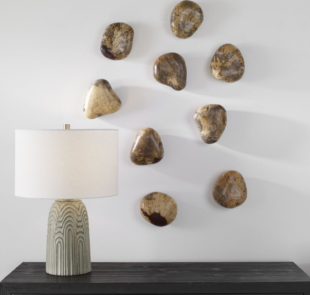 Uttermost 04324 Pebbles 5" Tall Wood Minerals and Rocks Sculpture - Brown