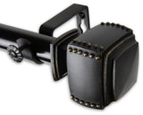 Studded 1" Curtain Rod, Black, Black, 66"-120"