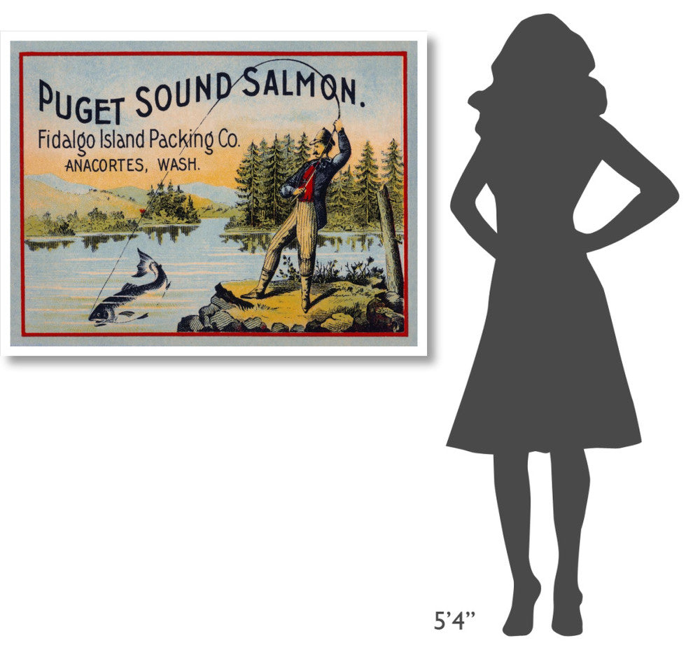 "Puget Sound Salmon - On the Fly" Digital Paper Print by Retrolabel, 46"x35"