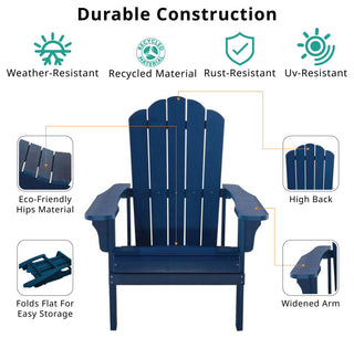 Orlando Plastic Wood Adirondack Chair, Blue