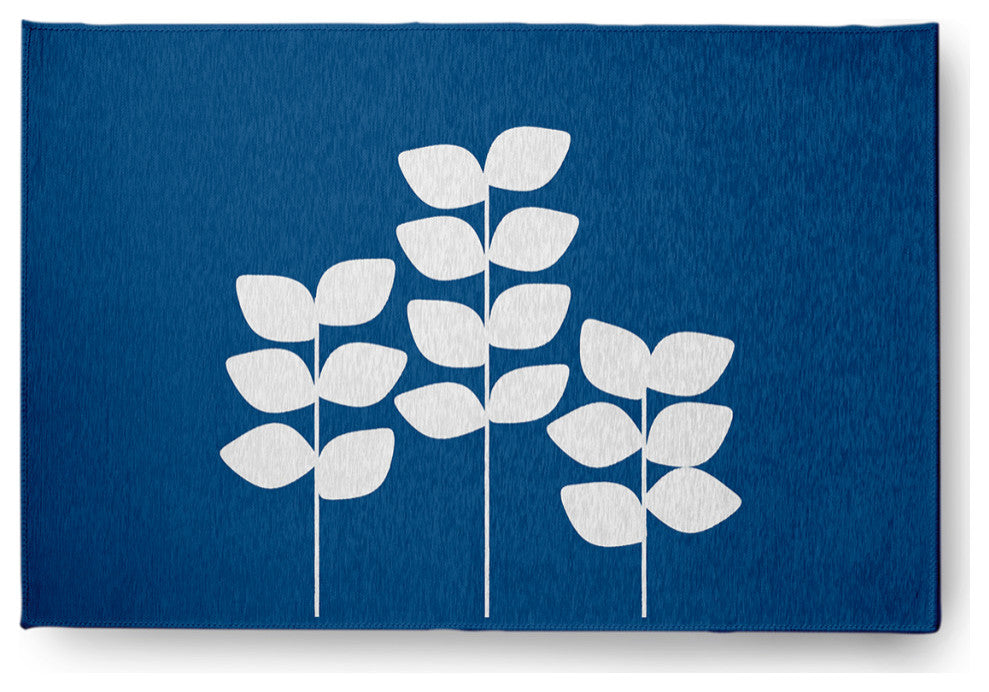 Simple Stems Spring Chenille Rug, Dark Cobalt Blue, 2'x3'