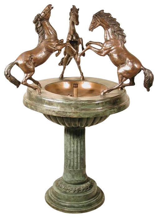 3 Rearing Horses Recirculating Fountain