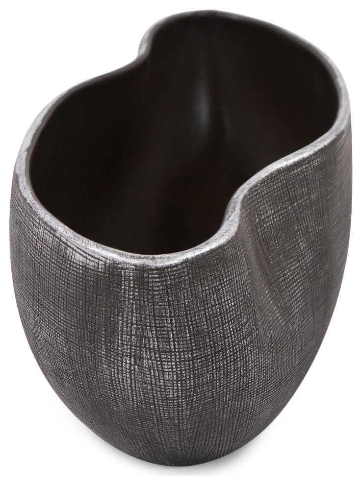 Textured Black Free Formed Ceramic Bowl