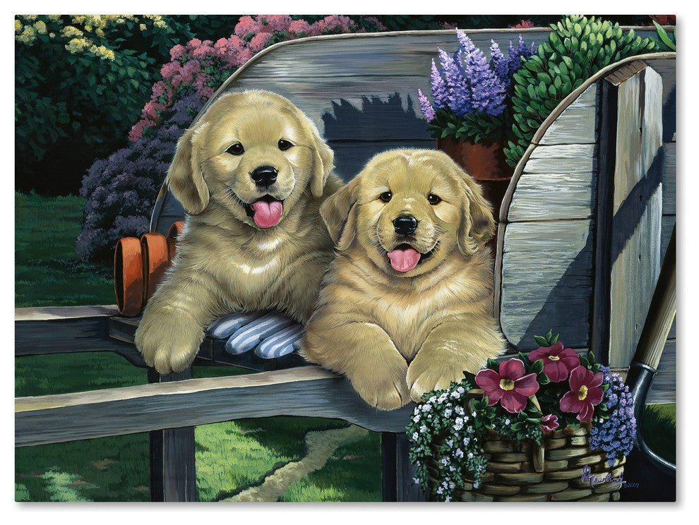 Jenny Newland 'Wagging Along For The Ride' Canvas Art, 47x35