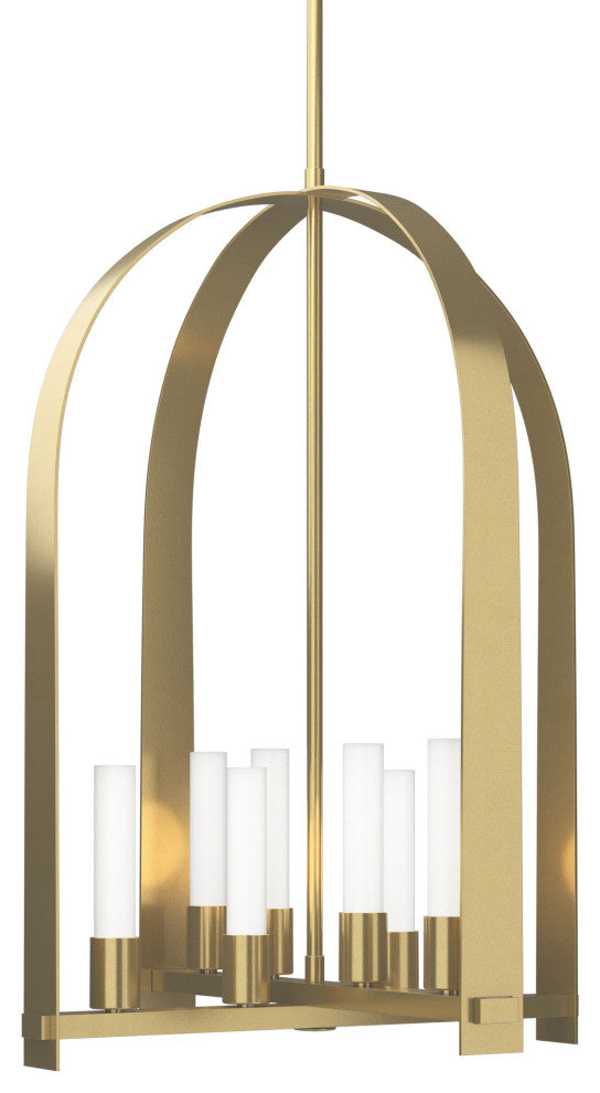 Triomphe 8-Light Pendant Modern Brass Frosted Glass