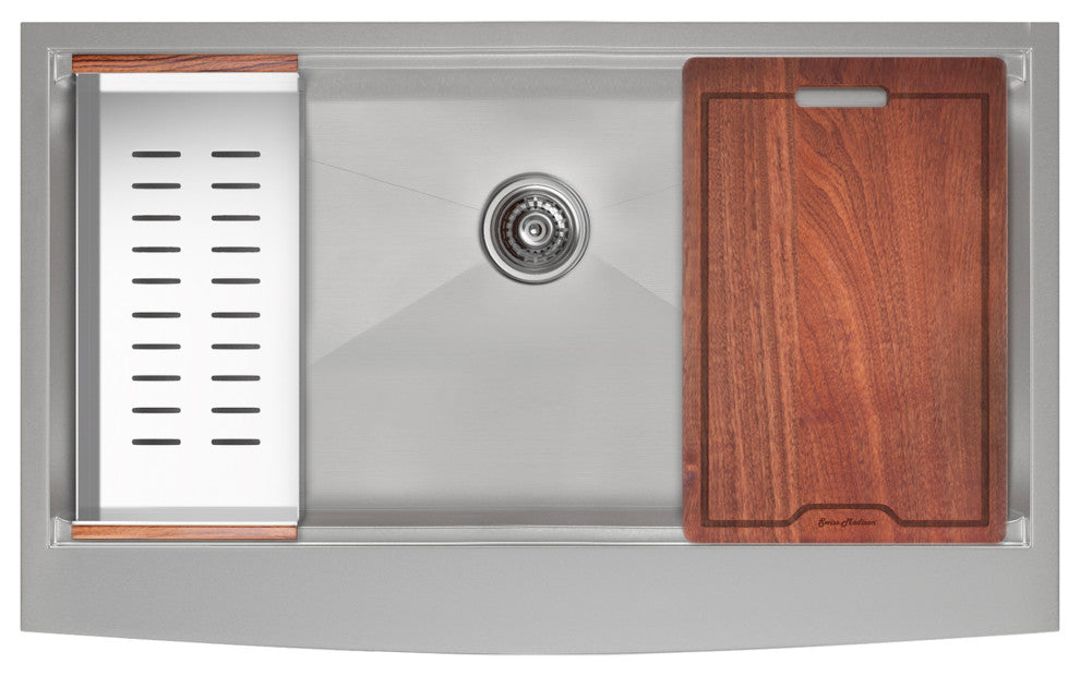 Rivage 36 x 22 Single Basin Apron Kitchen Workstation Sink