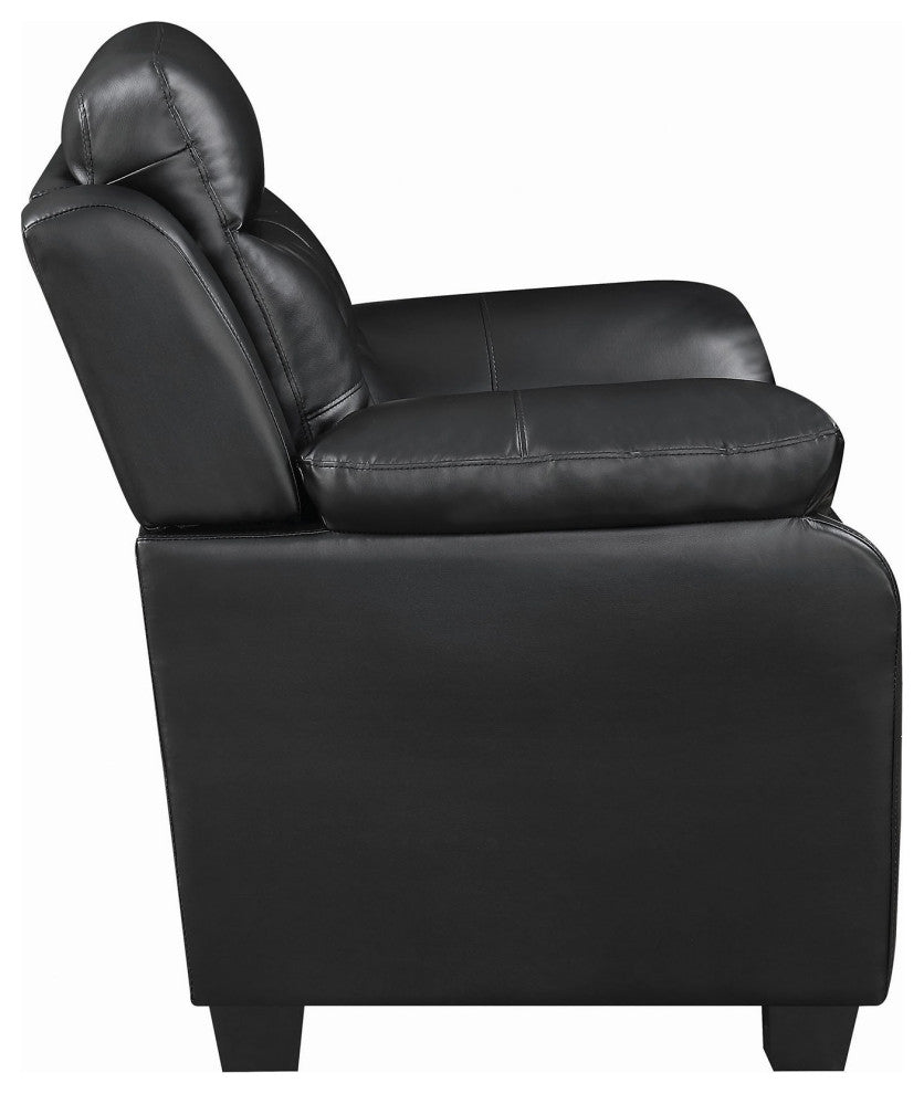Upholstered Sofa with Tufted, Black Finish
