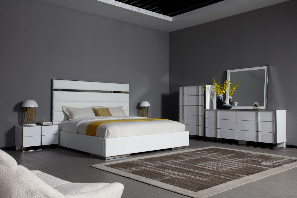 Modrest Cartier Modern White + Stainless Steel Mirror