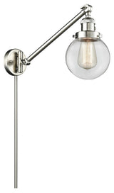Beacon 1-Light Swing Arm Light, Brushed Satin Nickel, Glass: Clear