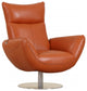43" Orange Contemporary Leather Lounge Chair