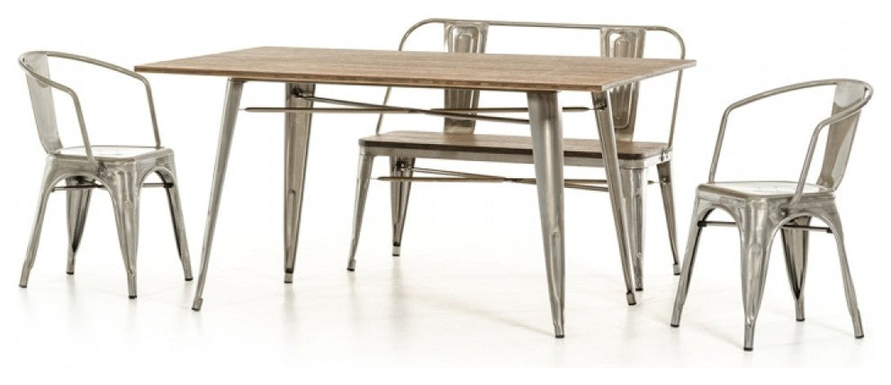 Modrest Ford Modern Wood Dining Table, Gray