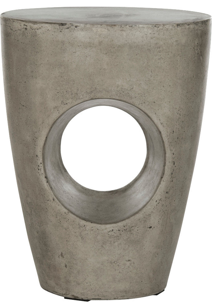 Aishi Concrete Accent Table - Dark Grey