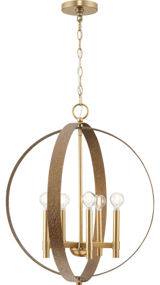 Allegheny Collection Five-Light Rustic Chandelier, Soft Gold