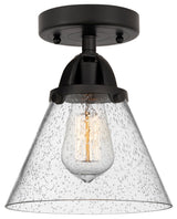 Large Cone Semi-Flush Mount, Matte Black, Seedy, Seedy