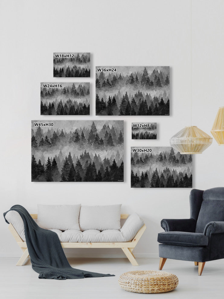"Pine Forests" Painting Print on Wrapped Canvas, 30x20