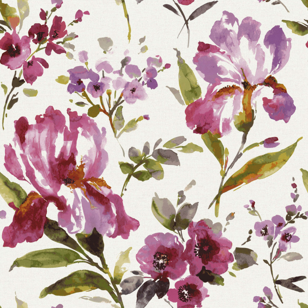 Iris Peel and Stick Wallpaper, Purple