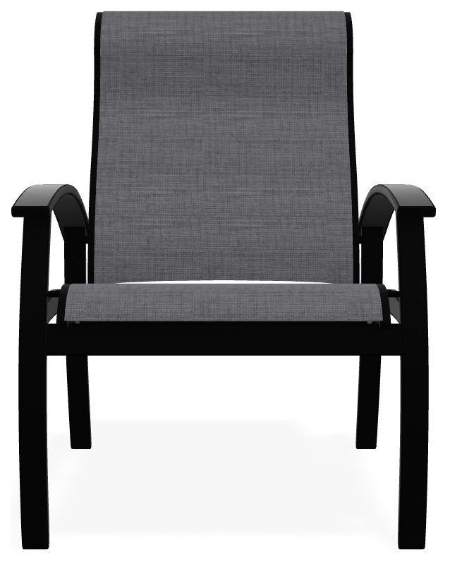 Belle Isle Sling Adjustable Outdoor Dining Chair, Augustine Pewter/Black