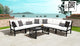 kathy ireland Madison Ave. 8 Piece Aluminum Patio Furniture Set 08a, Alabaster