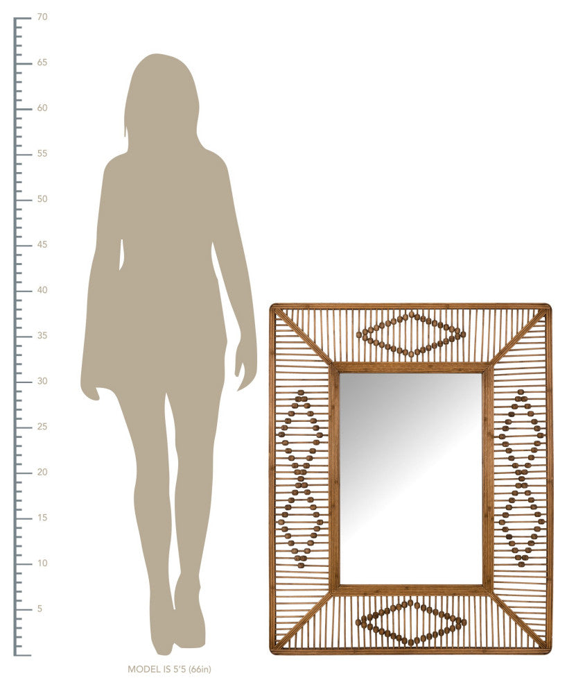Bohemian Beaded Rectangle Wall Mirror