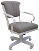 Miami Swivel Metal Caster Chair Wood Armrests - Pitt Base, Portwood Ash - White