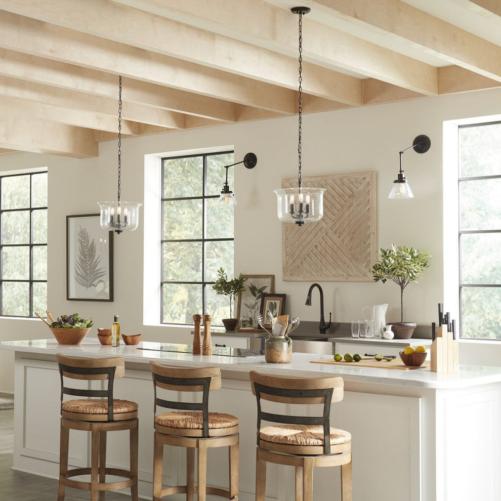 Winslett Collection Black 3-Light Semi-Flush Convertible