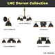 LNC 4-Light Modern Matte Black & Polished Gold Dome Vanity Lights for Bathroom, 2 Lights